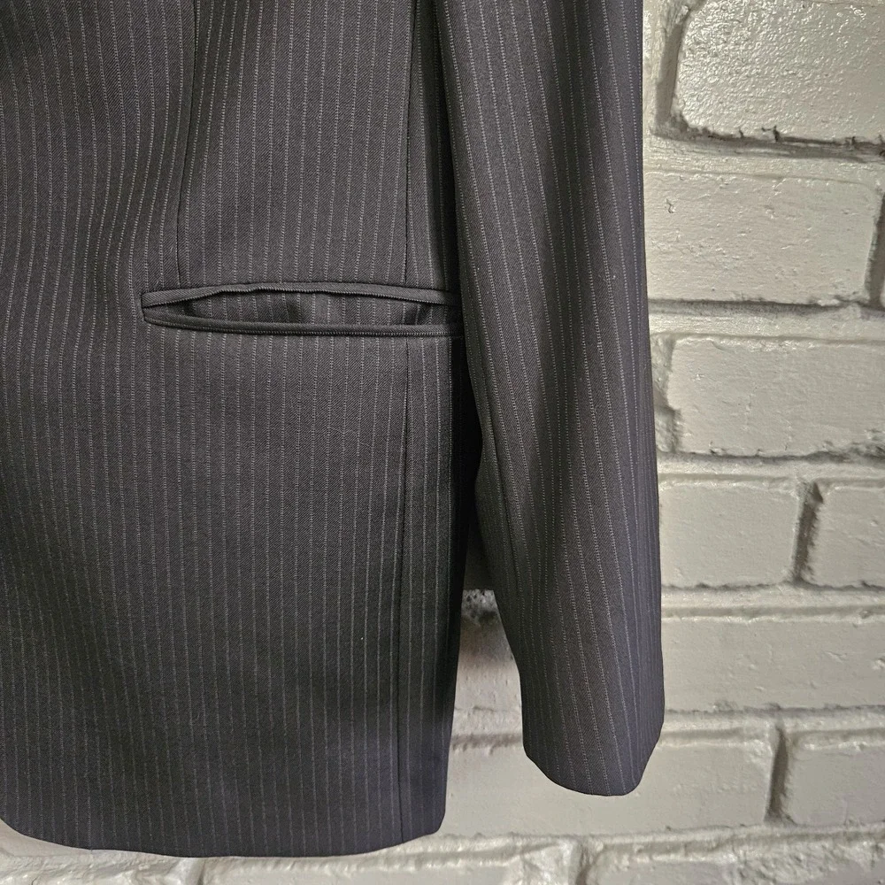Brooks Brothers Mens‎ Blazer 42R 1818 Regent Wool Jacket Pinstripe Black Italy